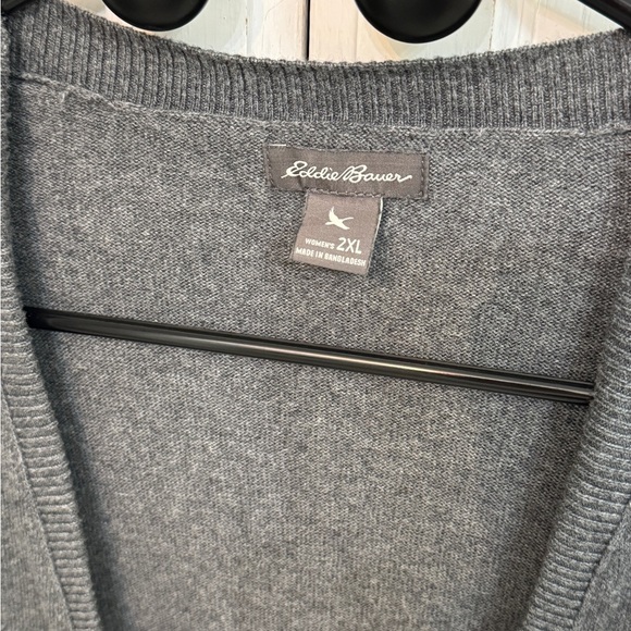 Eddie Bauer Gray Open Front Cardigan with Pockets Size 2XL - Picture 2 of 6
